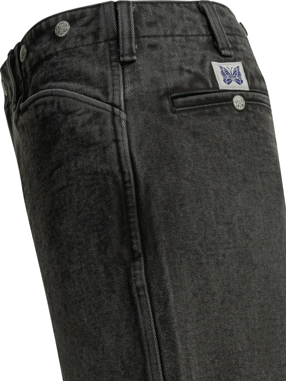 Needles Jeans met logopatch Zwart