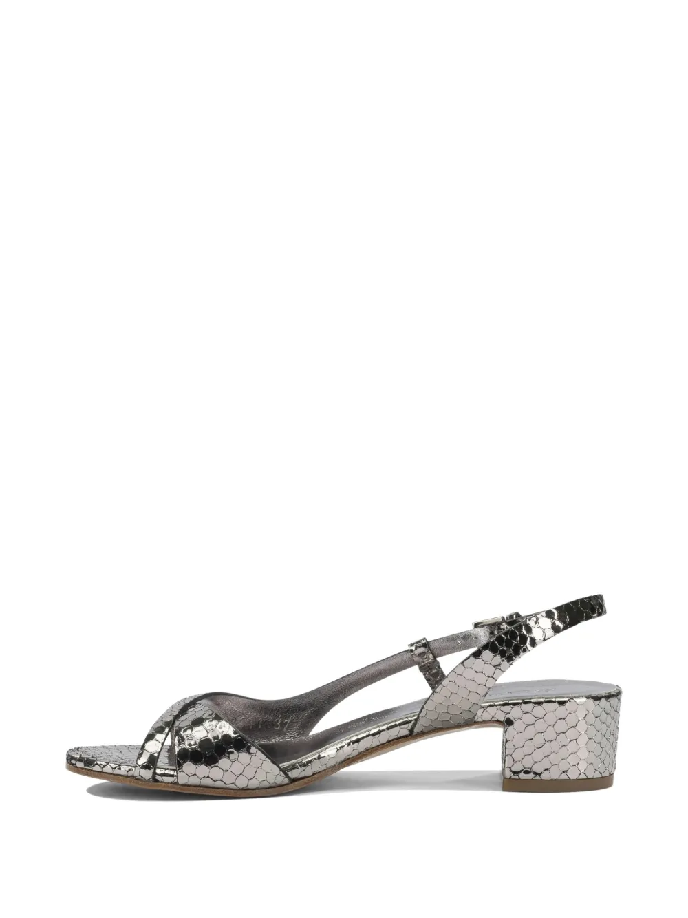 Del Carlo snake-effect leather sandals Zilver