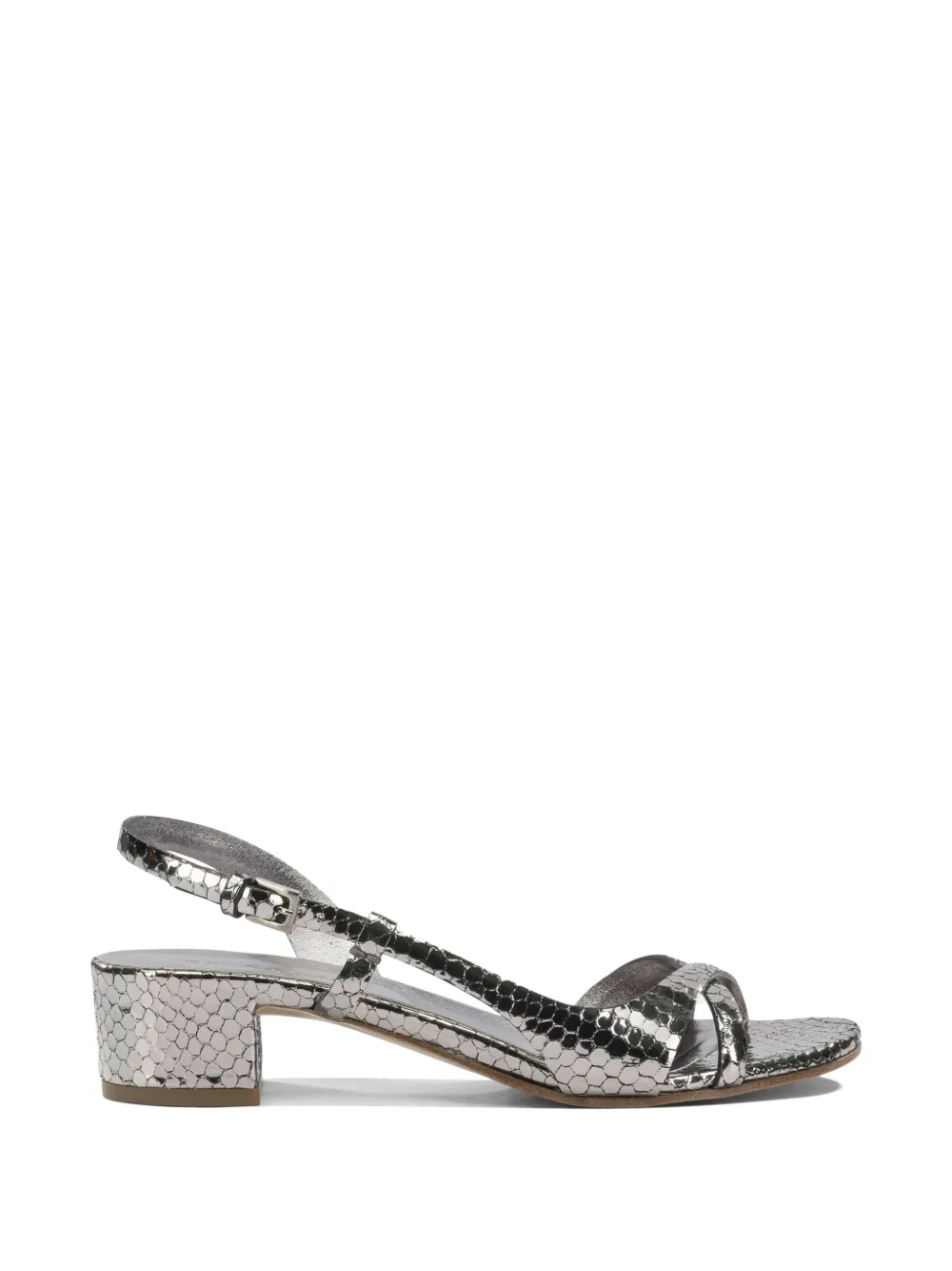 Del Carlo snake-effect leather sandals Zilver