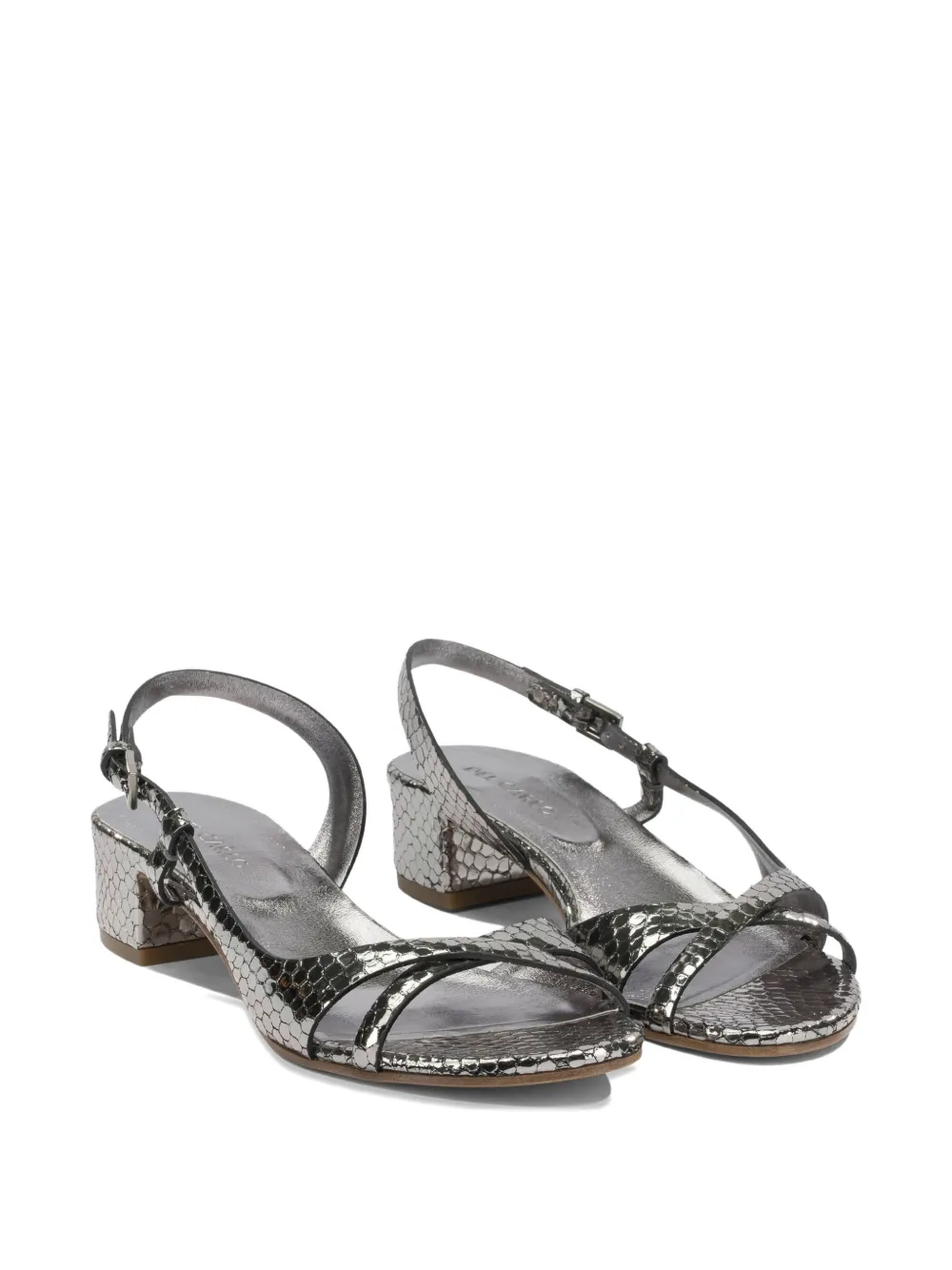 Del Carlo snake-effect leather sandals Zilver