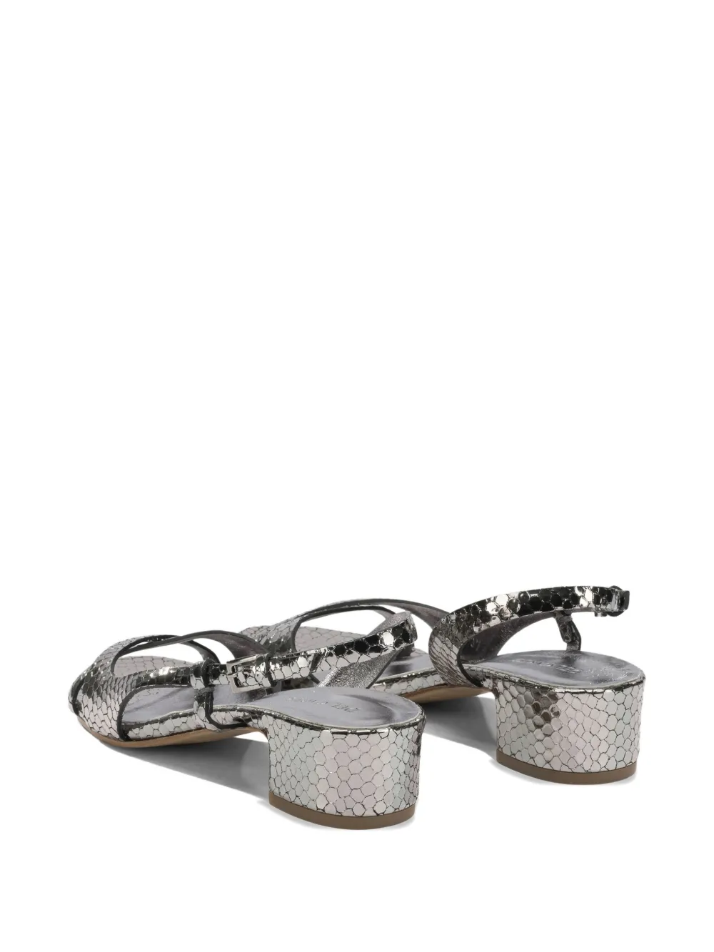 Del Carlo snake-effect leather sandals Zilver