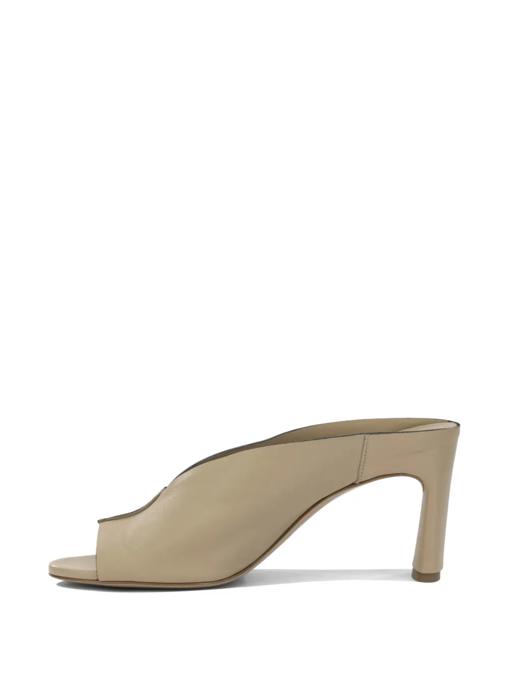 Del Carlo 11725 open-toe leather heeled sandals Beige
