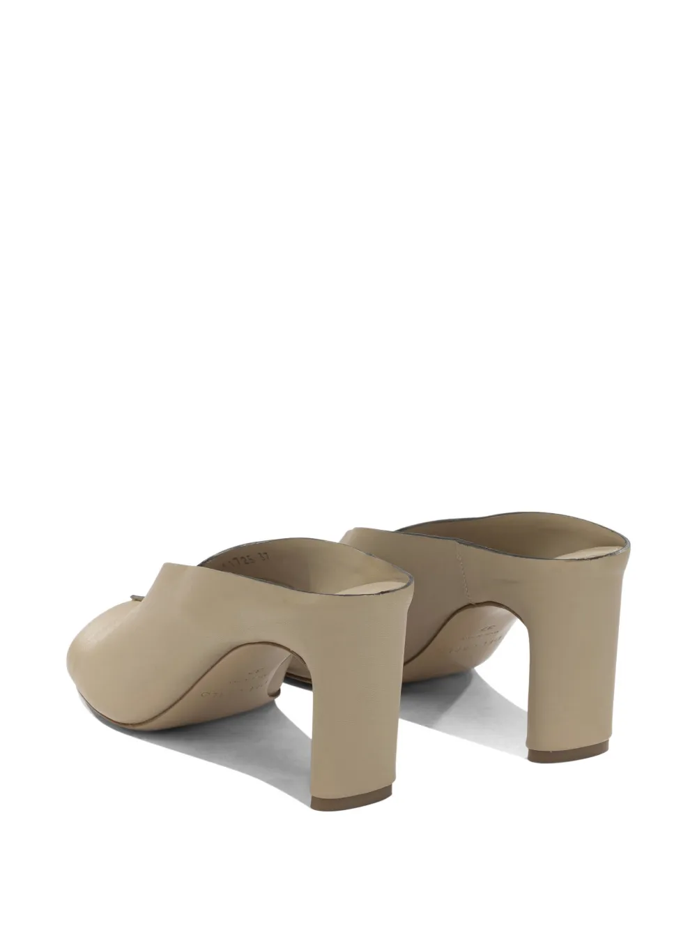 Del Carlo 11725 open-toe leather heeled sandals Beige
