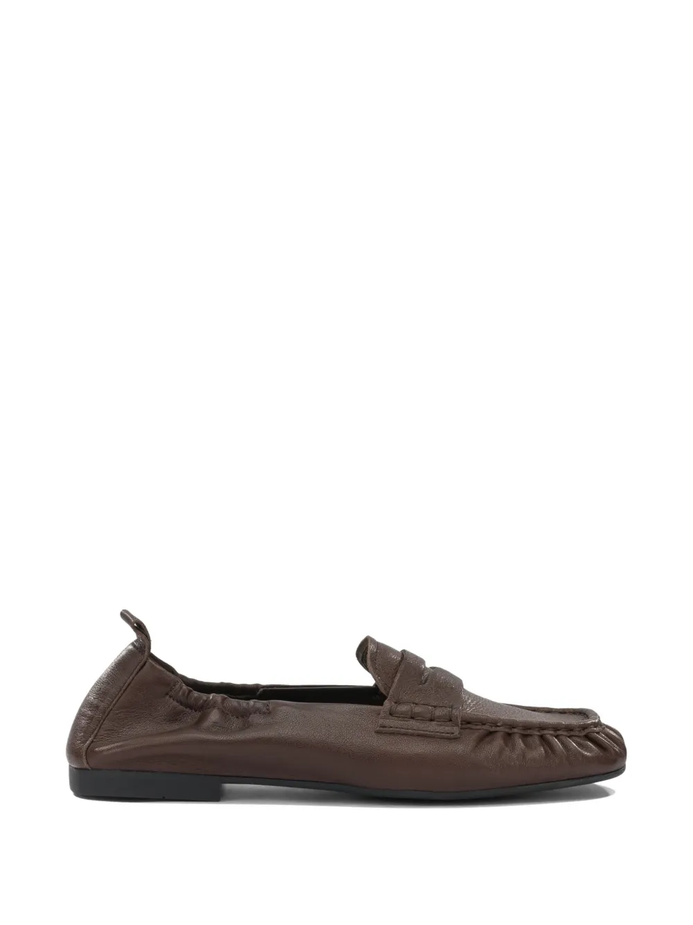 Copenhagen ruched leather loafers - Marrone