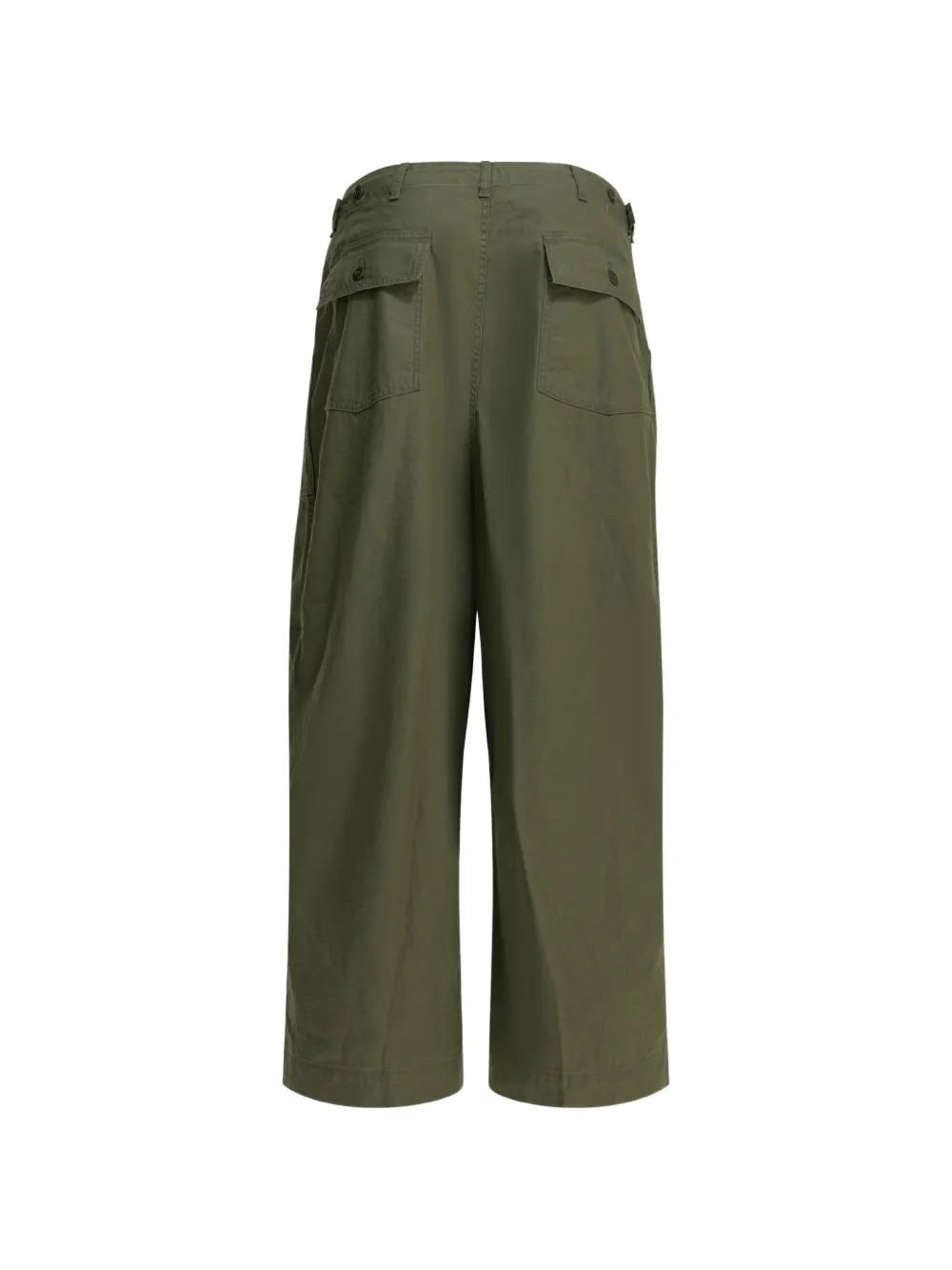 Needles Fatigue broek met trekkoordtaille en wijde pijpen Groen