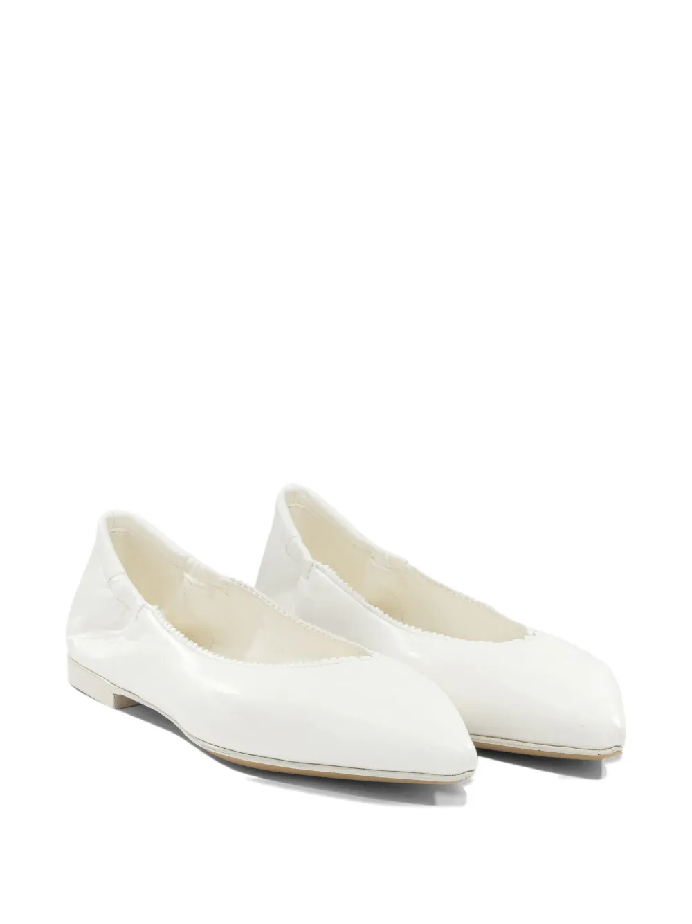 Pomme D´Or pointed-toe elasticated ballet flats Wit