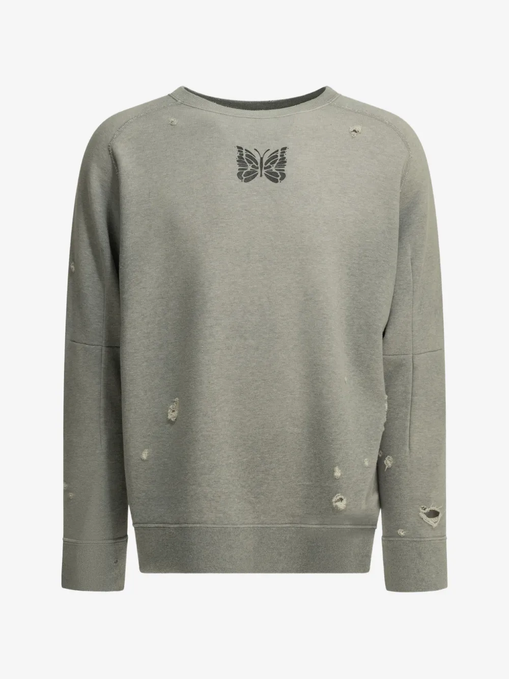 Needles butterfly-print distressed-effect sweatshirt | Grey | Image 1