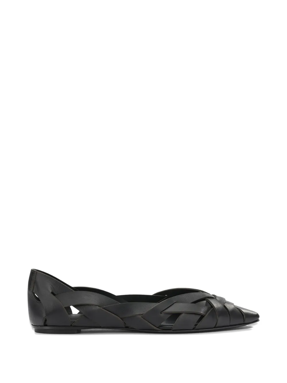 Del Carlo Lisi interwoven pointed-toe ballet flats - Nero