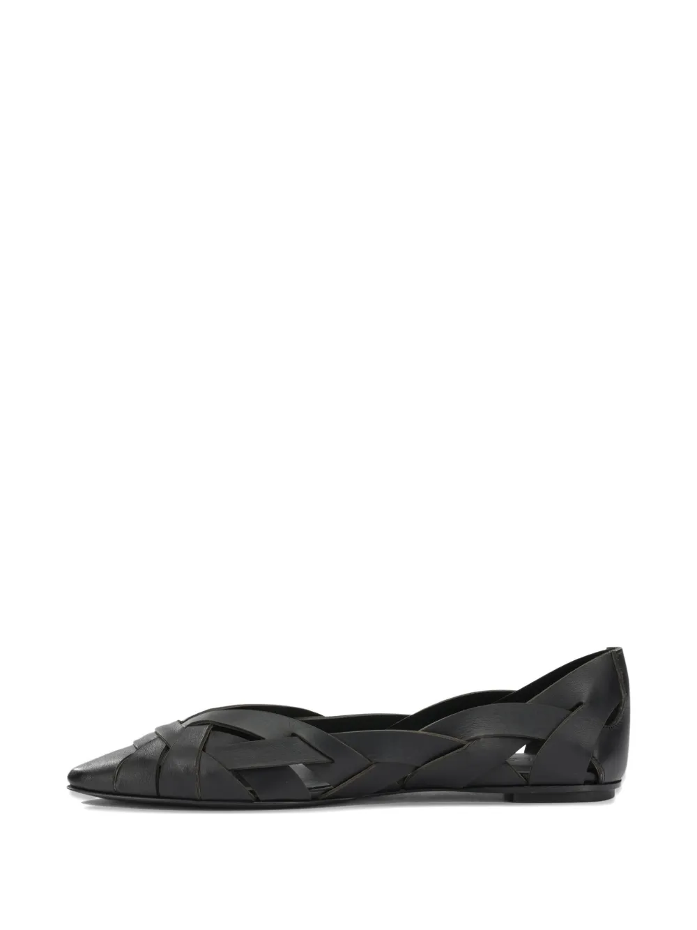 Del Carlo Lisi interwoven pointed-toe ballet flats Zwart