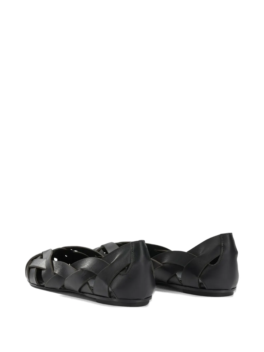 Del Carlo Lisi interwoven pointed-toe ballet flats Zwart
