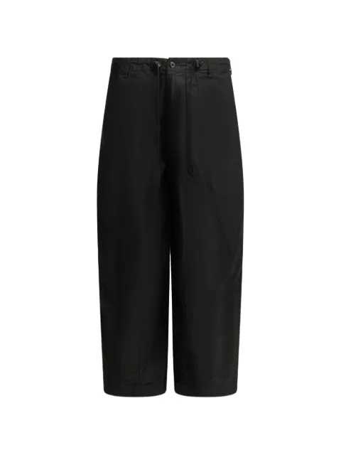 Needles Fatigue drawstring-detail cotton parachute trousers