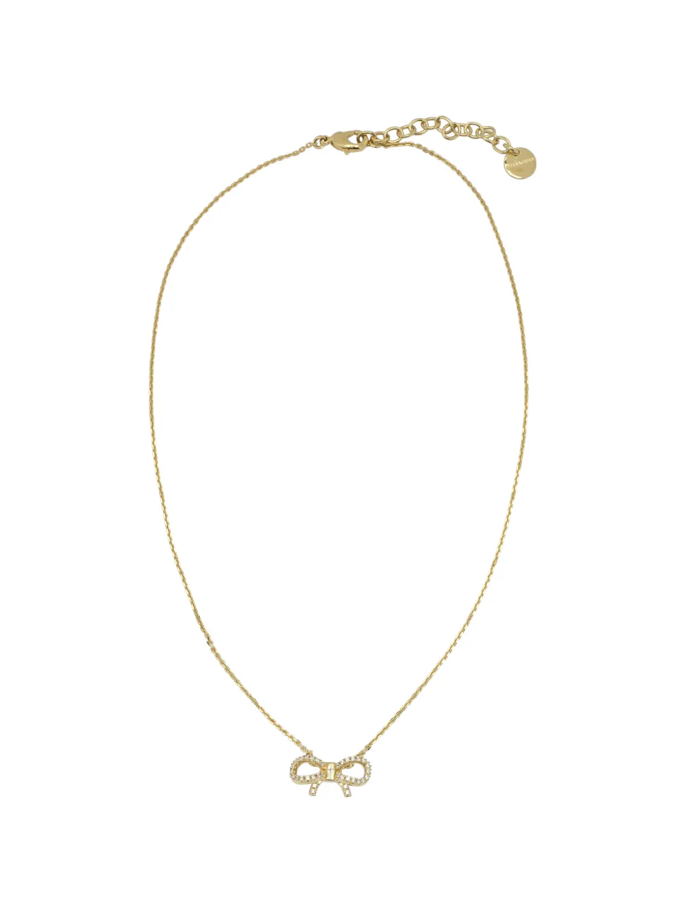 Ferragamo crystal-embellished bow necklace - Oro