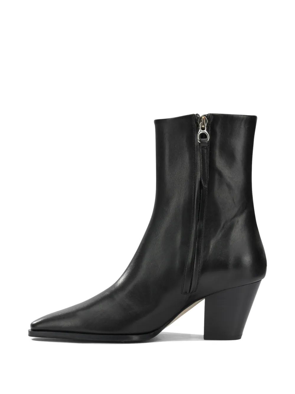 Aeyde Hedvig pointed-toe leather ankle boots Zwart