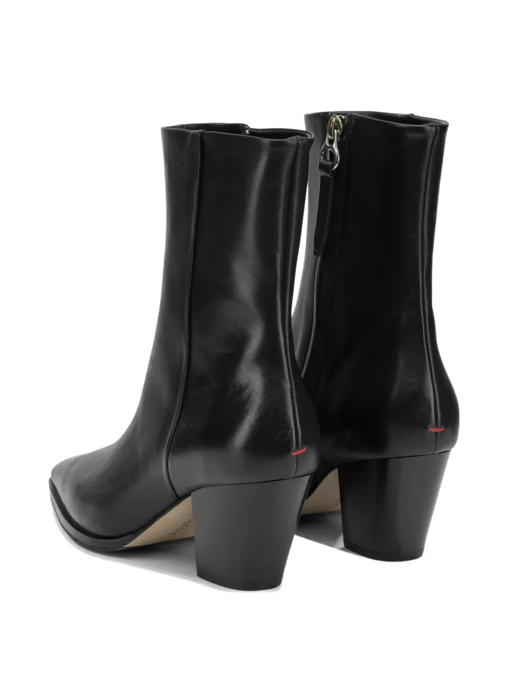 Aeyde Hedvig pointed-toe leather ankle boots Zwart