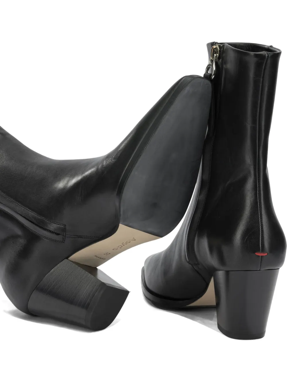 Aeyde Hedvig pointed-toe leather ankle boots Zwart