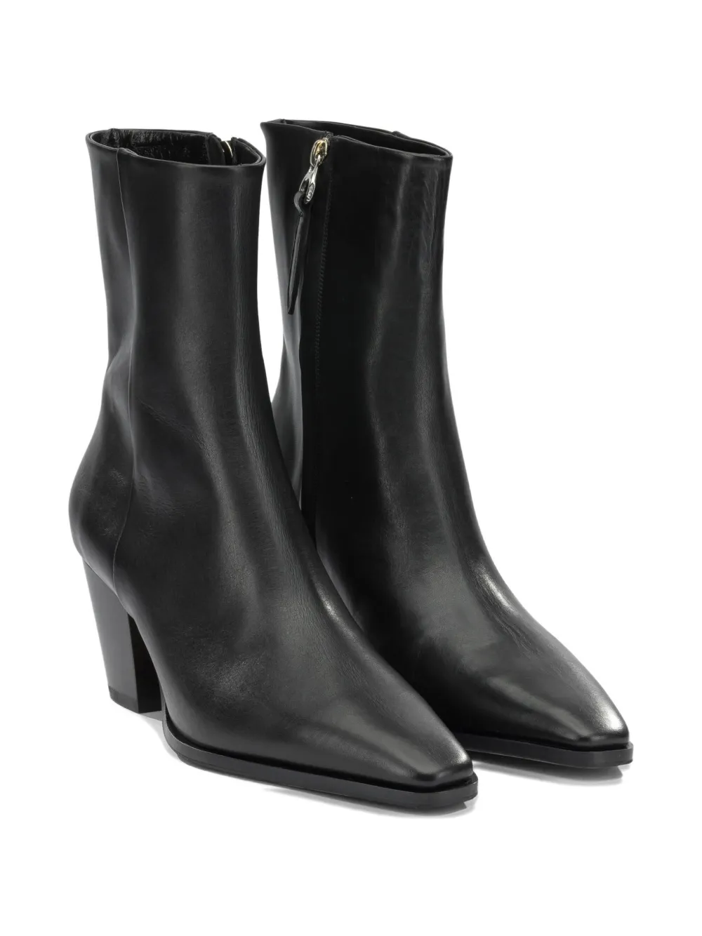 Aeyde Hedvig pointed-toe leather ankle boots Zwart