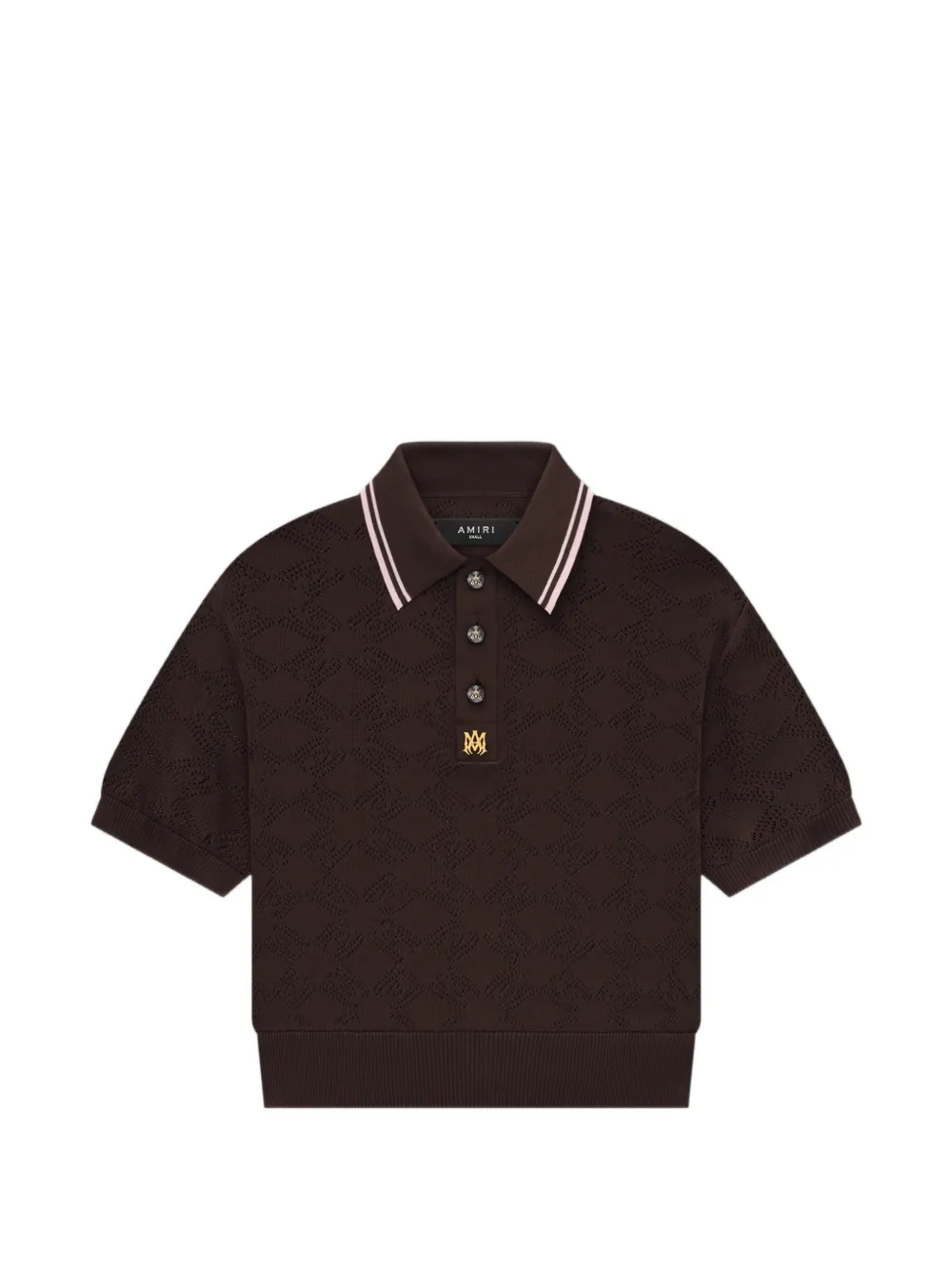 AMIRI MA Quad monogram-pattern polo shirt - Braun