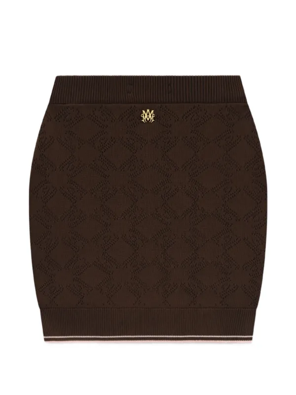 Amiri MA Quad Mini Skirt in Brown