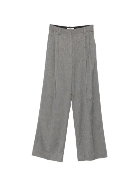 Maje herringbone belt-loop trousers
