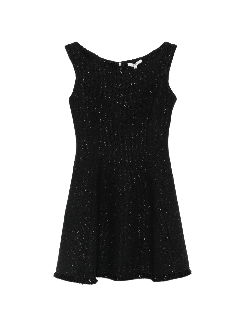 Maje frayed-hem mini dress - Schwarz