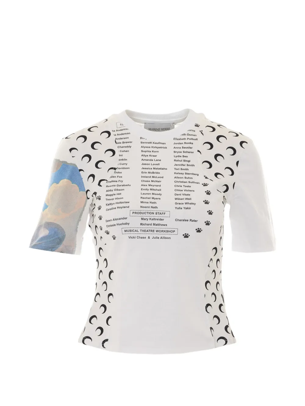 Marine Serre Moon-print crew neck T-shirt - Bianco