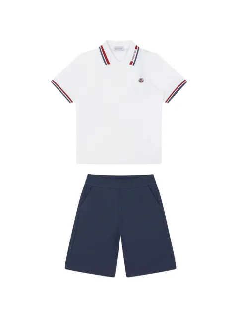 Moncler Enfant logo-patch striped-trim set