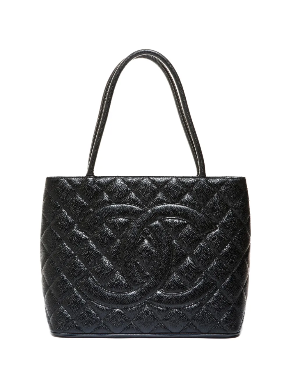 CHANEL Pre-Owned 2002-2003 Medallion Caviar tote bag - Black