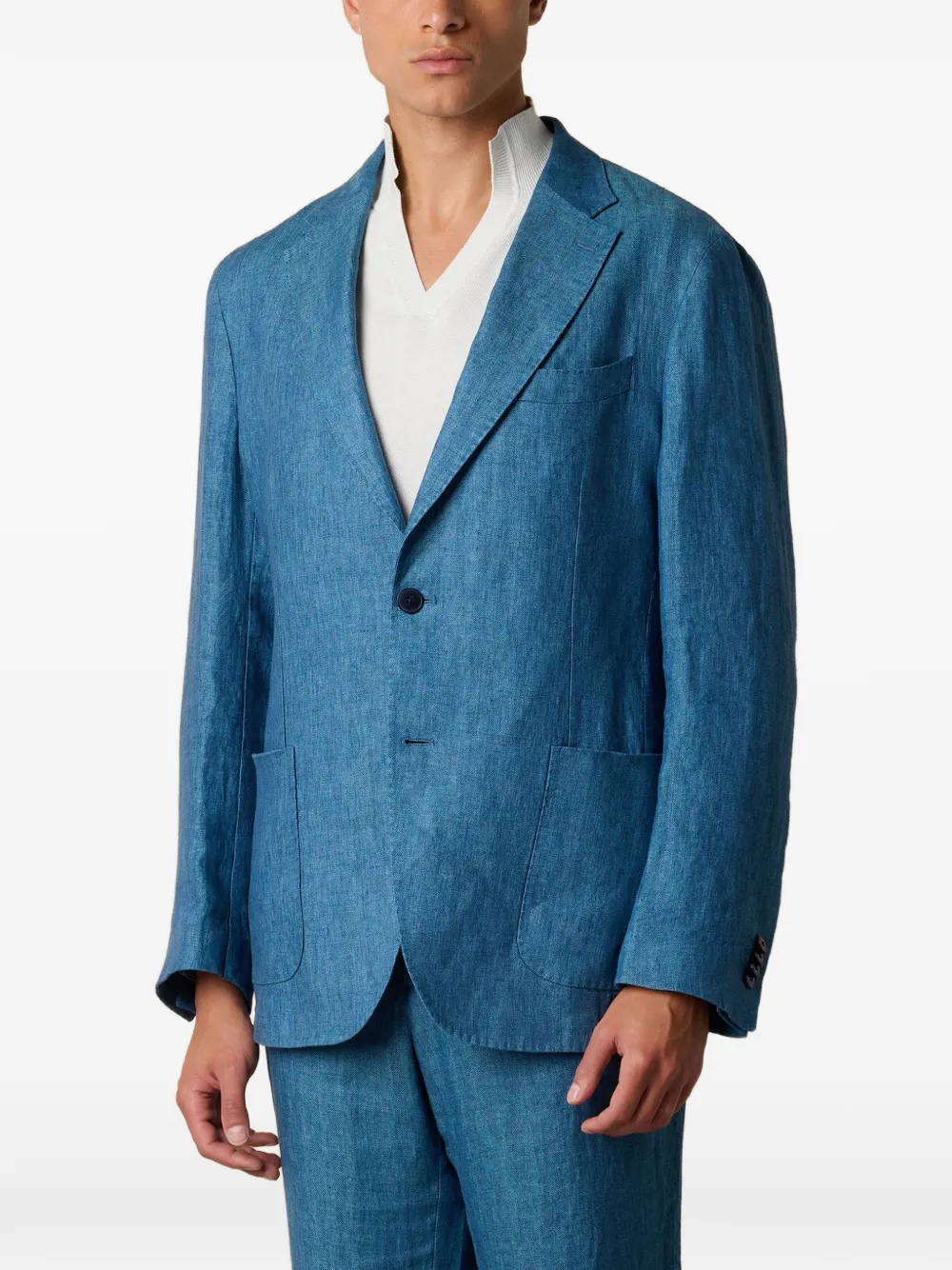 Brooks Brothers herringbone-weave single-breasted blazer - Blu