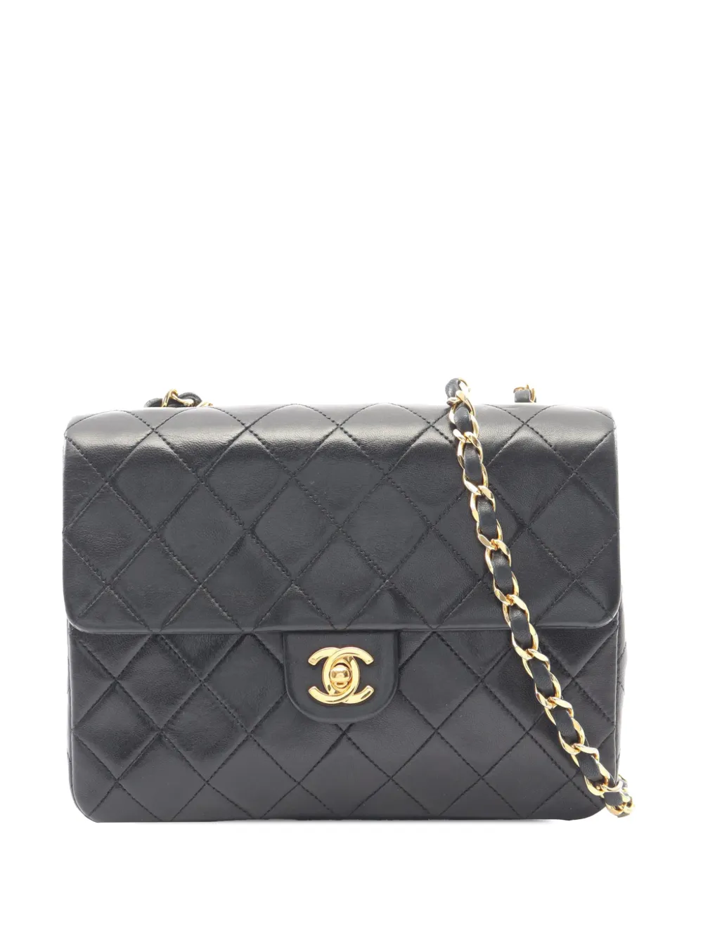 CHANEL Pre-Owned 1989-1991 Mini Square Classic Lambskin Single Flap handbag - Schwarz
