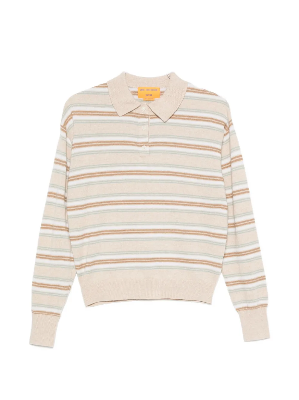 Guest In Residence Collegiate stripe-pattern polo sweater - Nude