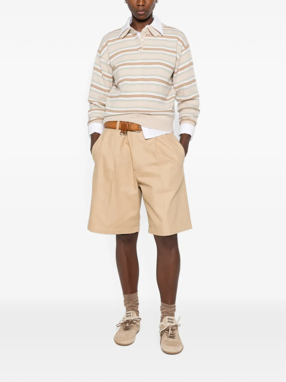 Guest In Residence Gestreepte polotop Beige