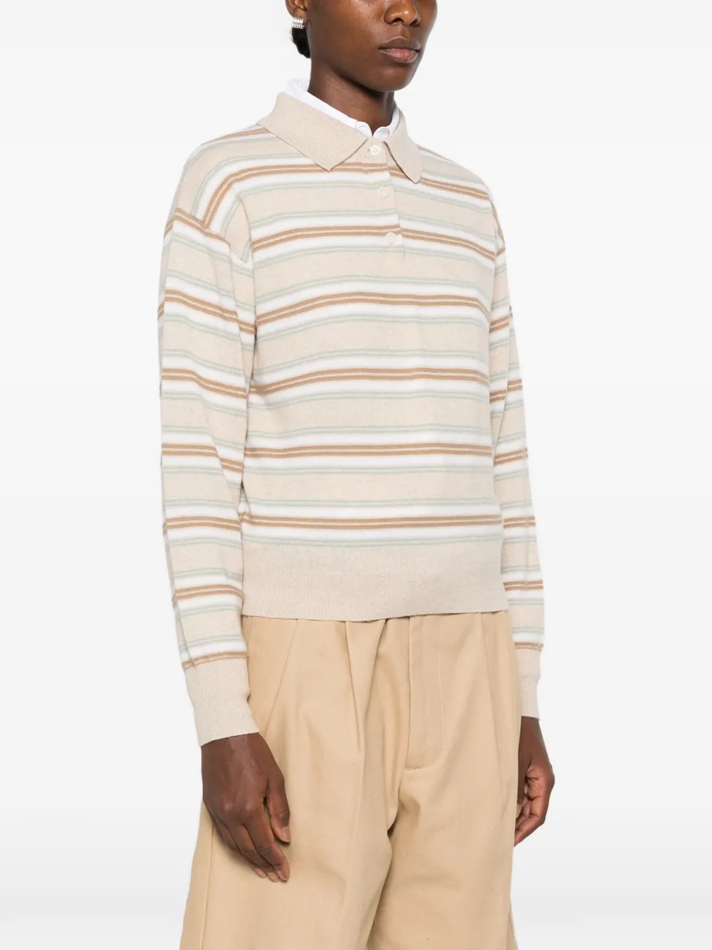 Guest In Residence Gestreepte polotop Beige