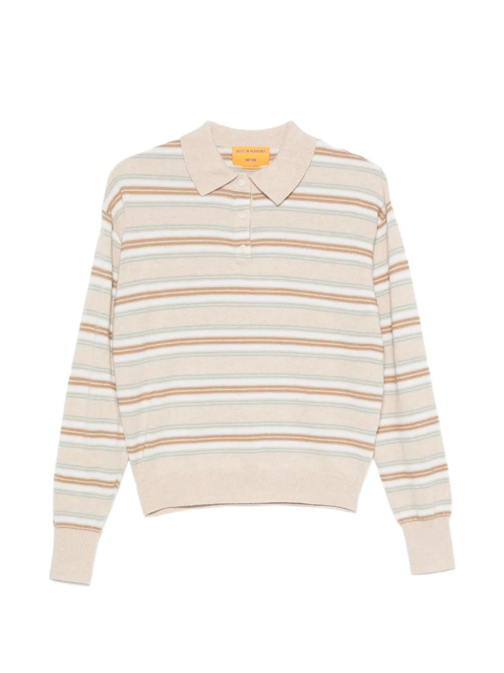 Guest In Residence Collegiate stripe-pattern polo sweater - Nude