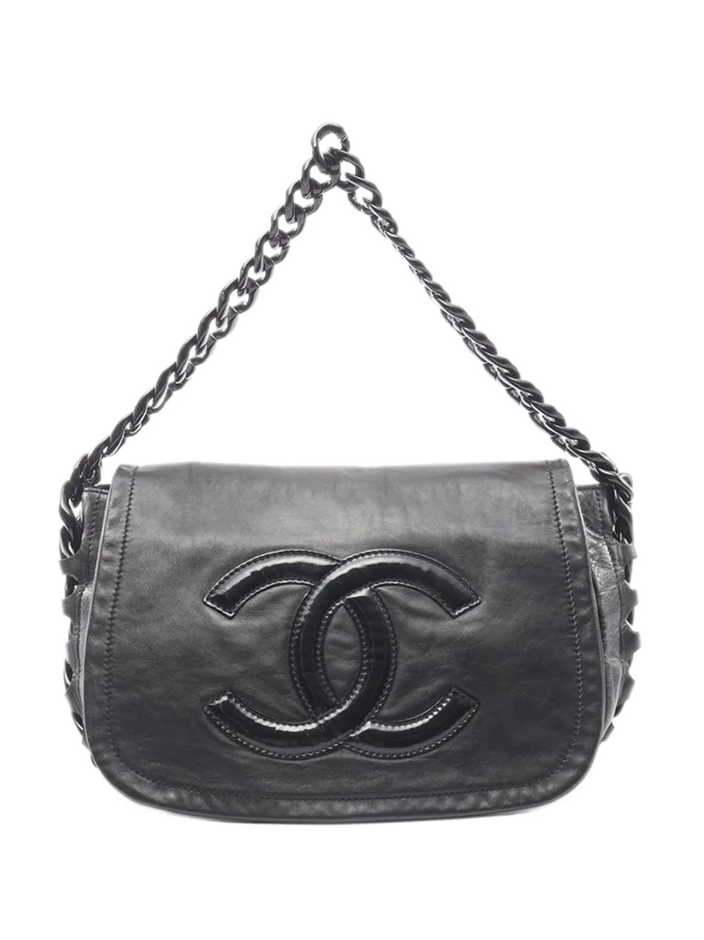 CHANEL Pre-Owned 2006-2008 Calfskin Modern Chain Rhodoid Flap handbag - Nero