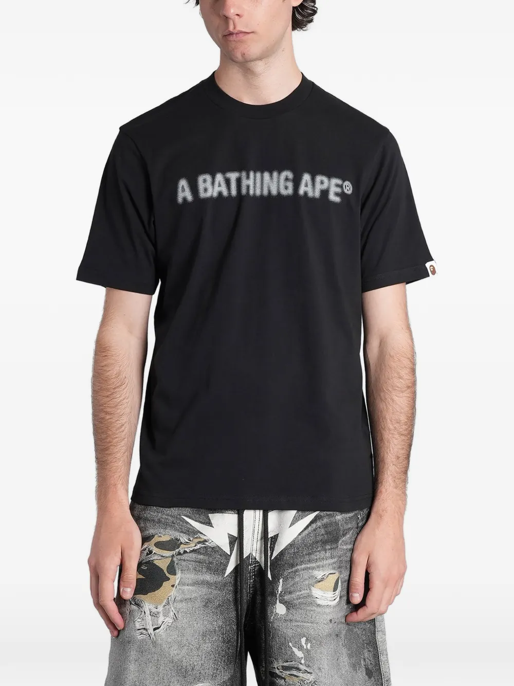 A BATHING APE® logo-print T-shirt - Nero