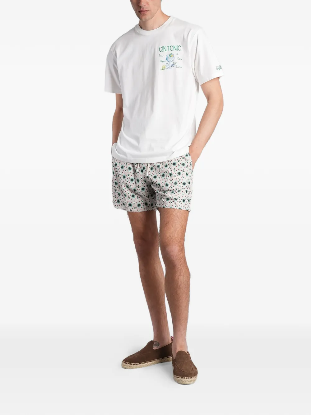 MC2 Saint Barth Zwembroek met grafische print Beige