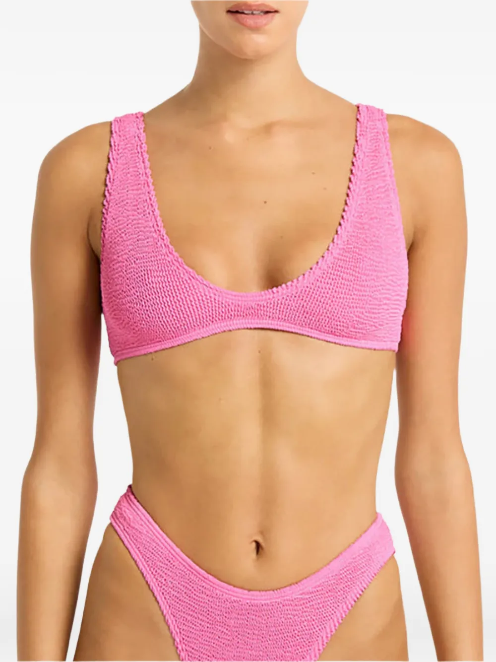 Bond-eye Scout crinkled-finish bikini top - Rosa