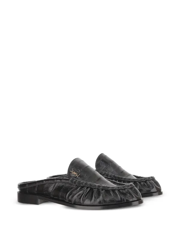 Saint Laurent Le Loafer crocodile-effect Loafers | Black | FARFETCH