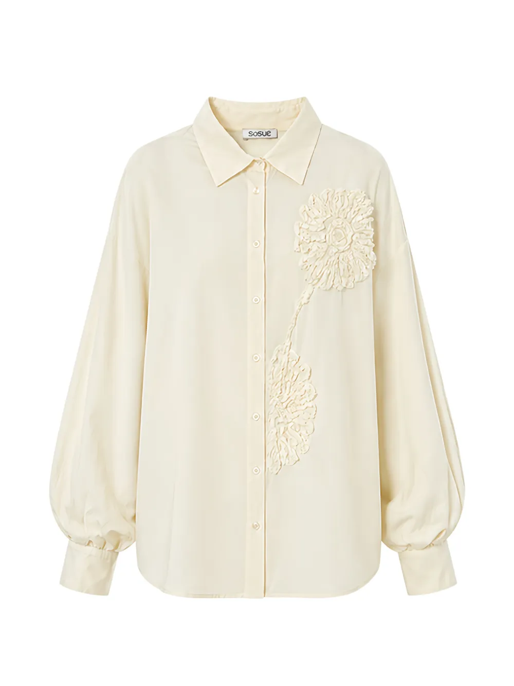 SoSUE Antonia floral-detail shirt - Toni neutri
