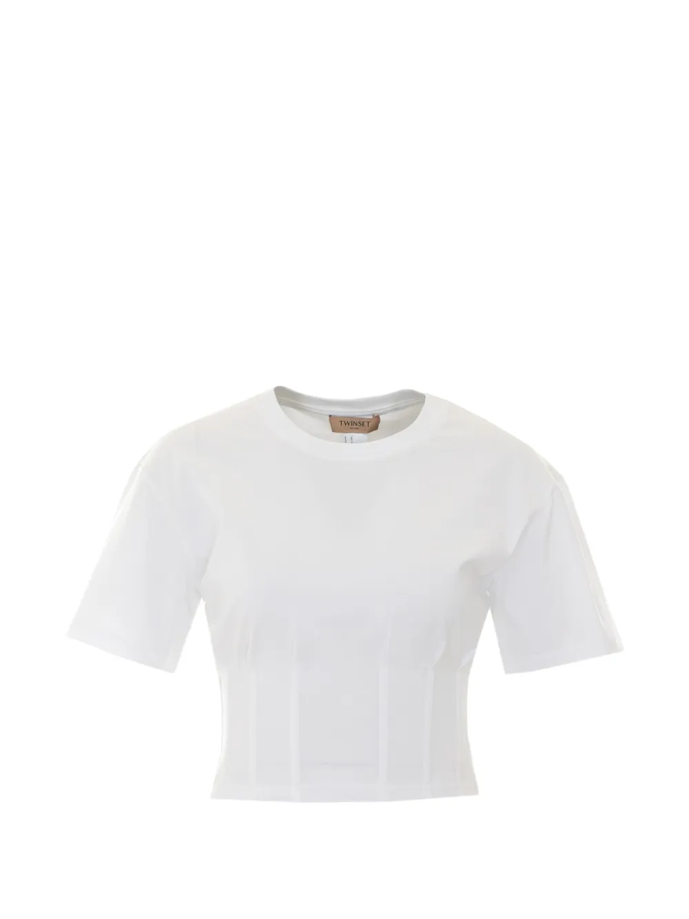 TWINSET crew neck bustier-detail T-shirt - Weiß