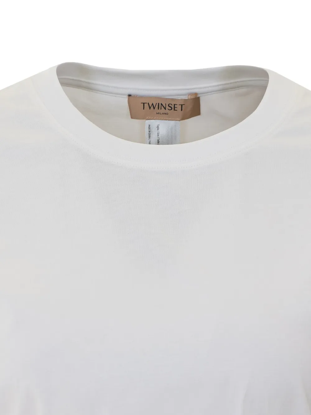 TWINSET T-shirt met ronde hals en bustier-detail Wit