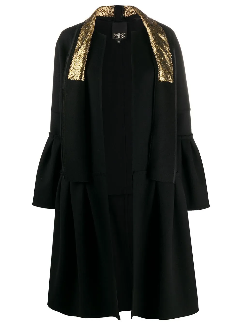 Gianfranco Ferré Pre-Owned metallic-effect layered coat - Black