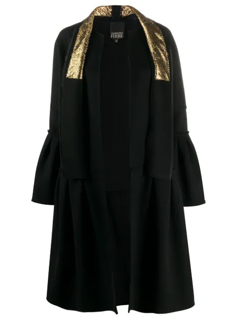 Gianfranco Ferré Pre-Owned metallic-effect layered coat