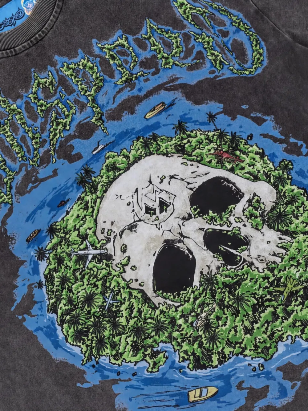 GODSPEED Skull Island 2 T-shirt met grafische print Grijs