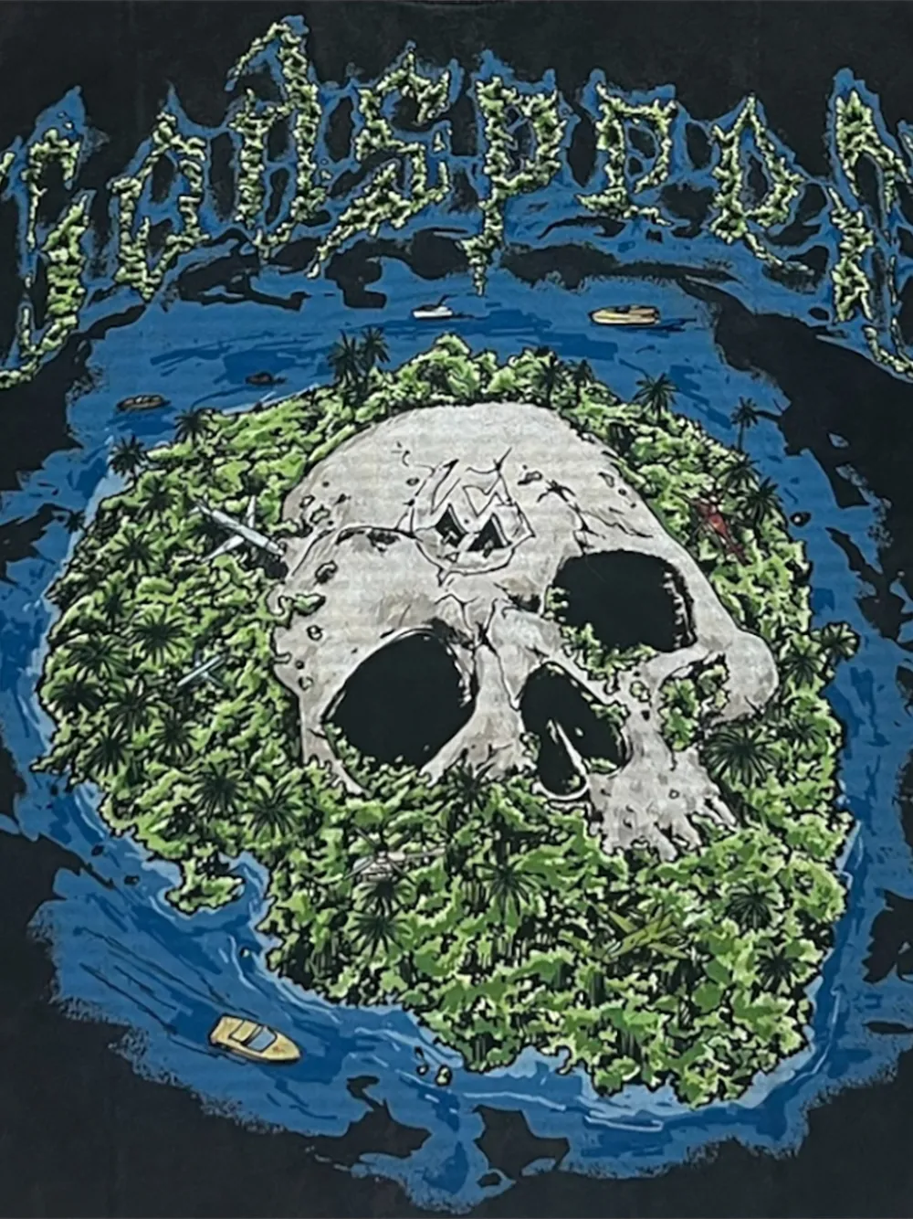 GODSPEED Skull Island 2 T-shirt met grafische print Zwart