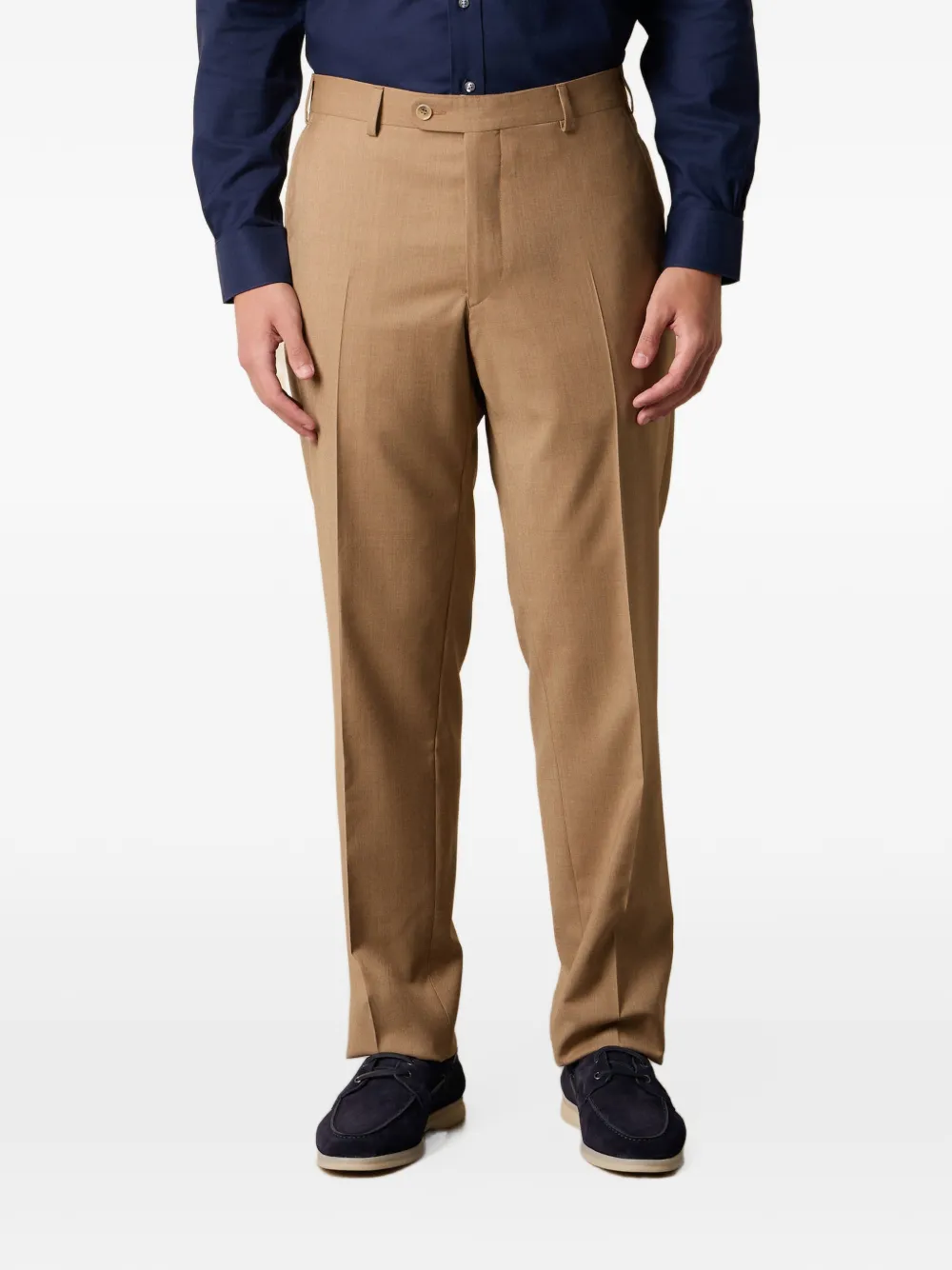 Brooks Brothers pressed-crease virgin-wool tailored trousers - Toni neutri