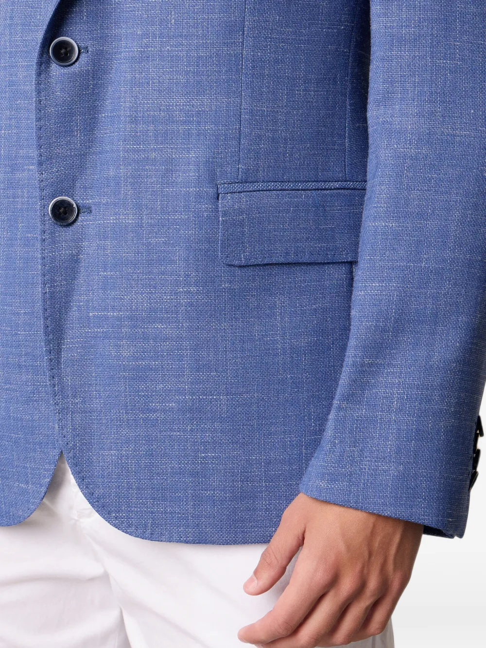 Brooks Brothers Geweven blazer met enkele rij knopen Blauw