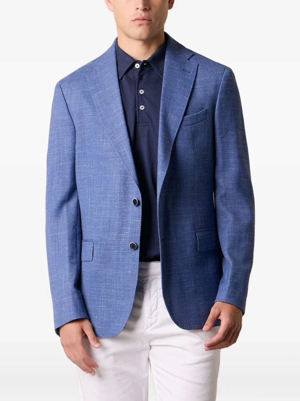 Brooks Brothers basket-weave single-breasted blazer - Blu