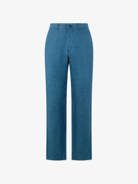Brooks Brothers herringbone-weave linen trousers