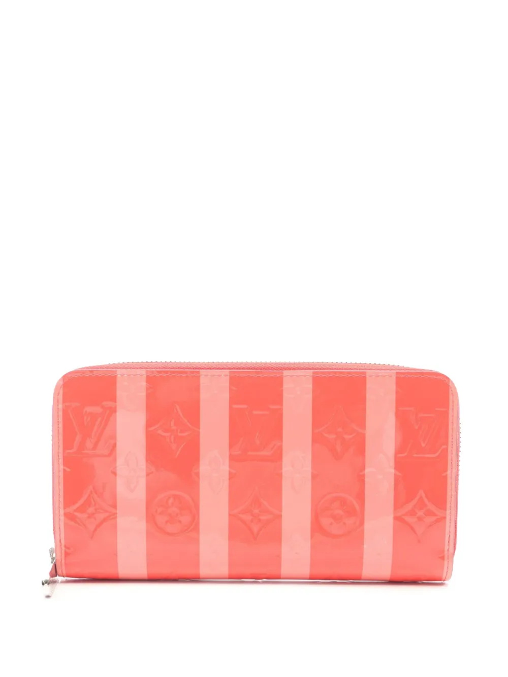Louis Vuitton Pre-Owned 2015 Monogram Vernis Poppy Petal Zip Around Wallet long wallets - Rosso